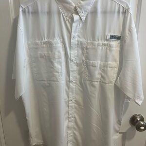 Columbia Men's Classic White Button Down Shirt